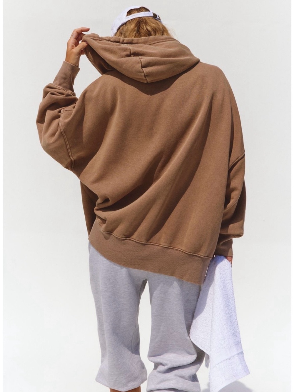 Free People FP movement - Sprint To The Finish Zip-Up Hoodie - Large in Hickory - Picture 2 of 4